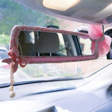 Rear View Mirror Rhinestones Crystal Butterfly Wind-bell Decor Bling Car Fashion