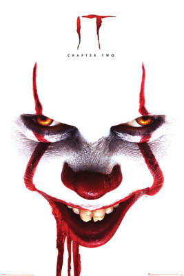 ES IT FILMPOSTER FACE PORTRAIT PENNYWISE CHAPTER TWO