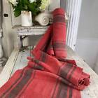 Dyed Linen + Wool Homespun Antique linen + wool Christmas fabric red + green he