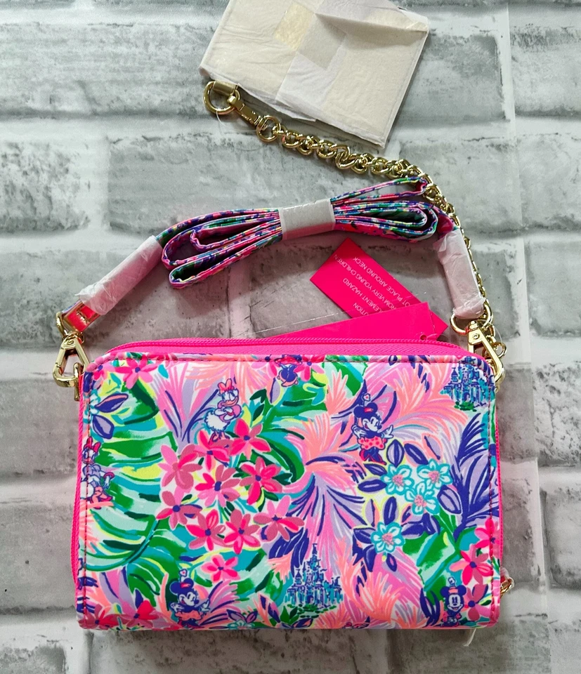 全新无标签 迪士尼乐园 Lilly Pulitzer Dreamin 斜挎包 钱包 米妮雏菊包 2024 — 第 3/4 张图片