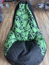 Minecraft Bean Chair Beanbag Filled Indoors Outdoors Green Black Gaming Chair