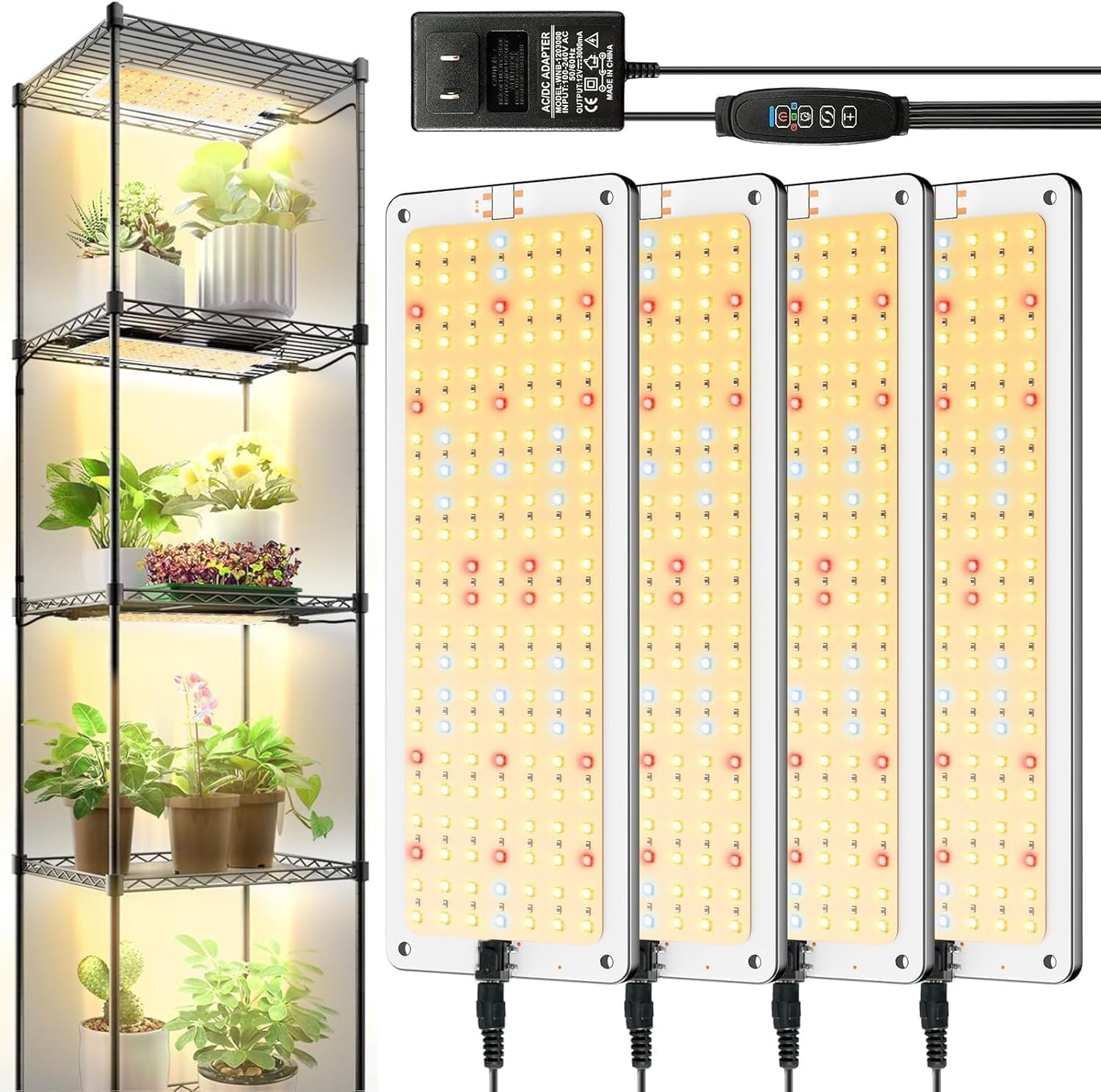 S For Indoor Plants 4pack Full Spectrum 616 Leds Shelf Light