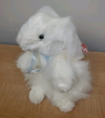 Peluche coniglietto coniglio angora cashmere bianco classico 2001 TY - Foto 1 di 18