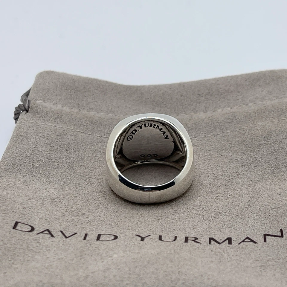 Anillo David Yurman Plata Esterlina Piedra Exótica Lapislázuli Sello Talla 11 Foto 4 de 4