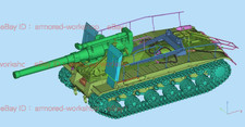 3D Printed 1/72 S series self-propelled artillery S-51 203 gun tank Unpainted