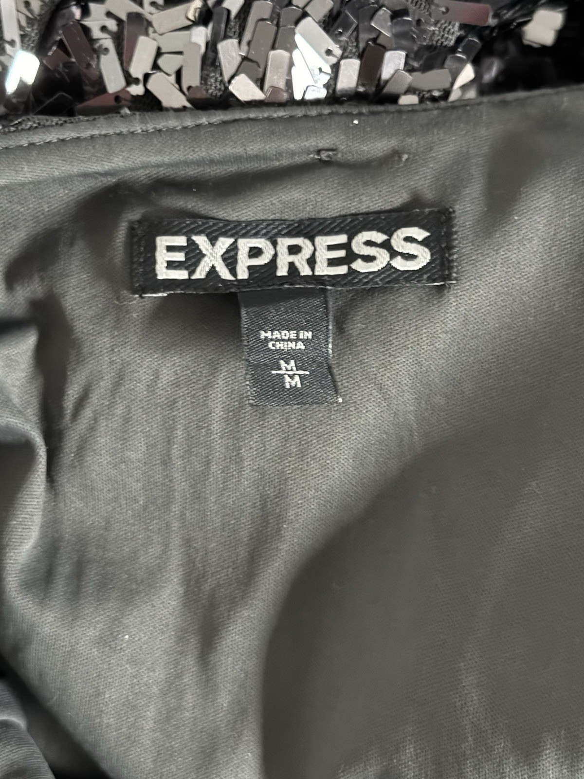 Express Women’s Black Rectangle Sequin Lined Form… - image 6