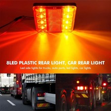 DC12V 4 PCS 8 LED Trailer Tail Truck Lights Stop Turn Reverse Light Waterproof