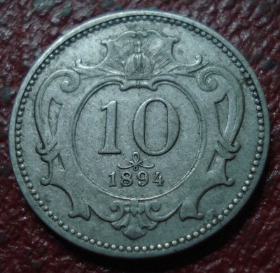 1894 AUSTRIA 10 HELLER IN FINE CONDITION