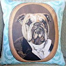 Hines of Oxford Tapestry Sir Percy Pug Dog De...