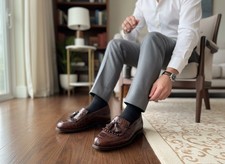 GUCCI Crocodile Alligator Leather Tassel Loafers Shoes Size 9.5 US