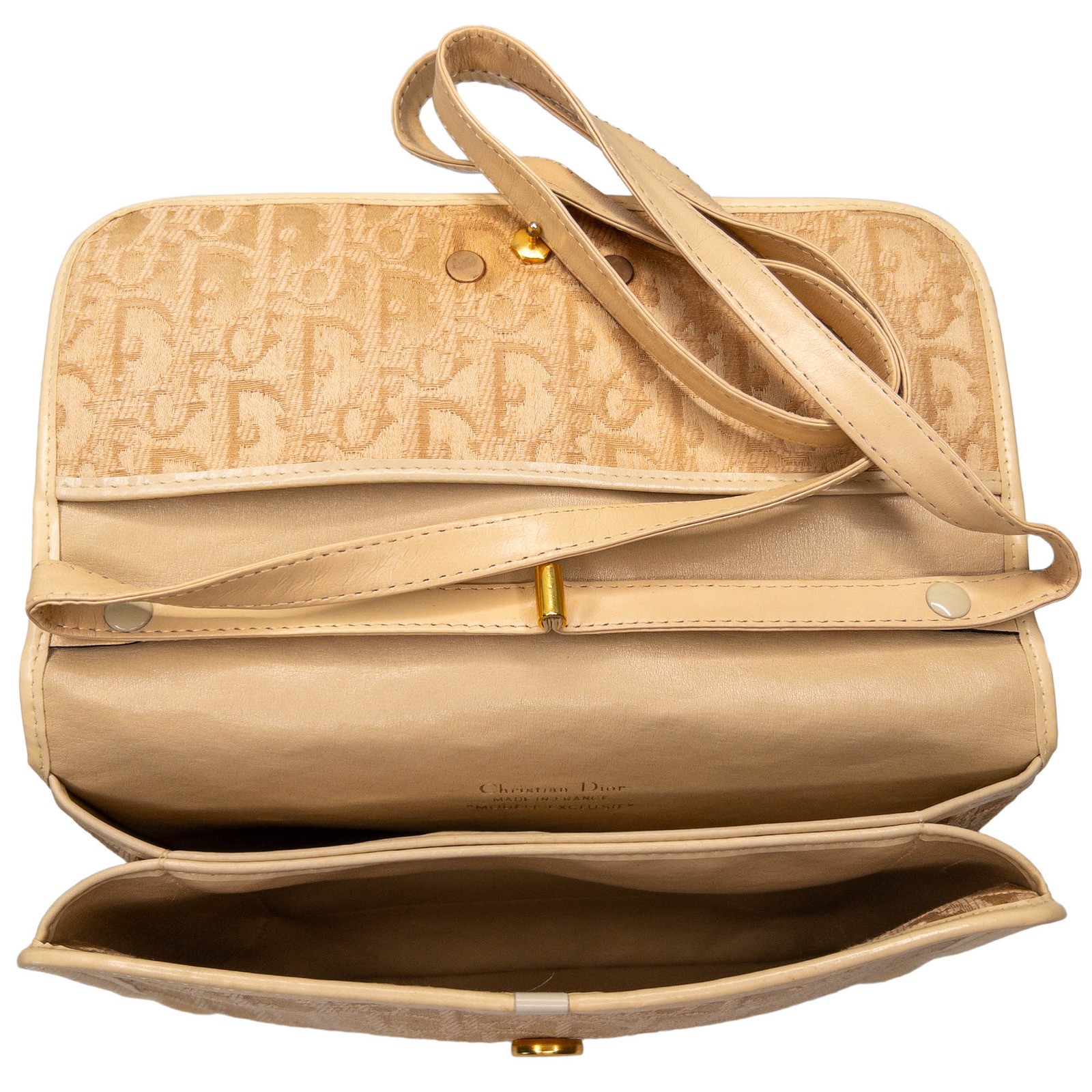 VTG 1980’s - Early 1990’s Christian Dior Gold Logo Clutch Handbag Made In France image 3