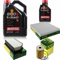 Inspektionspaket 6L Motul 8100 X-Clean+ 5W-30 FüR Hyundai IX20 1.6 Crdi 1.4 KIA