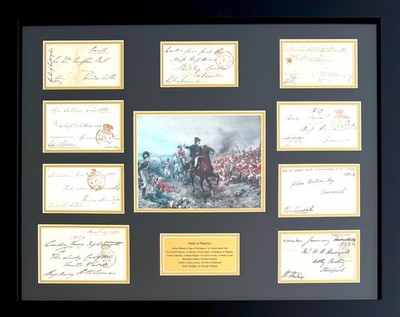 Wellington and Generals, Waterloo 63 cm x50 cm signierte Umschläge Präsentation & COA