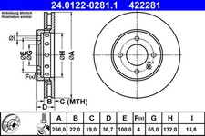 Bremssatz (2 Bremsscheiben) ATE 24.0122-0281.1 VW UP 1.0