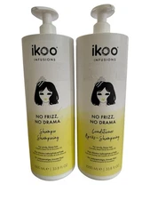 iKoo Infusions No Frizz, No Drama Shampoo & Conditioner 33.8 Fl Oz New 2 Pack