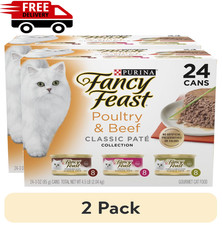 2 pack Fancy Feast Classic Pate Poultry Beef Variety Pack Wet Cat Food, 3 oz