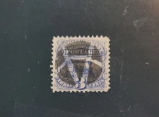 US Scott #114, Used With Massachusetts Negative Compass and Arc - FREE SHIPPING!