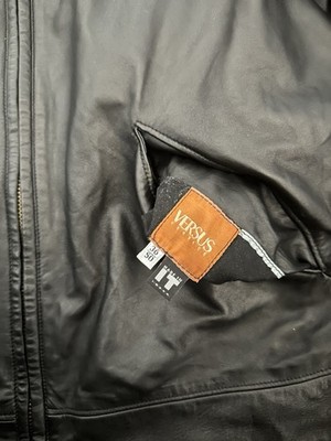 Versus Versace Leather 90s Vintage Reversible Leather Jacket