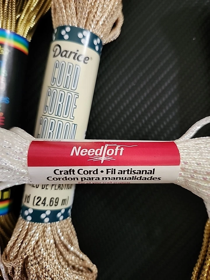 Lote 8 Cordones Metálicos Oro Blanco Rojo 158 yardas Lona Plástica Álbum de Recortes Foto 4 de 4