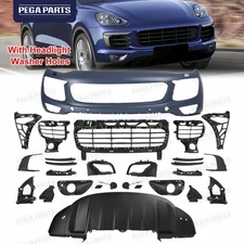 Front Bumper Cover Grille Valance Molding Set For 2015-2018 Porsche Cayenne 985