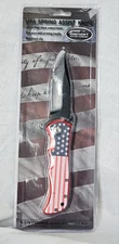 KentuckyCutlery USA Stars&Stripes Spring Assist Pocket Knife 440 Stainless Steel
