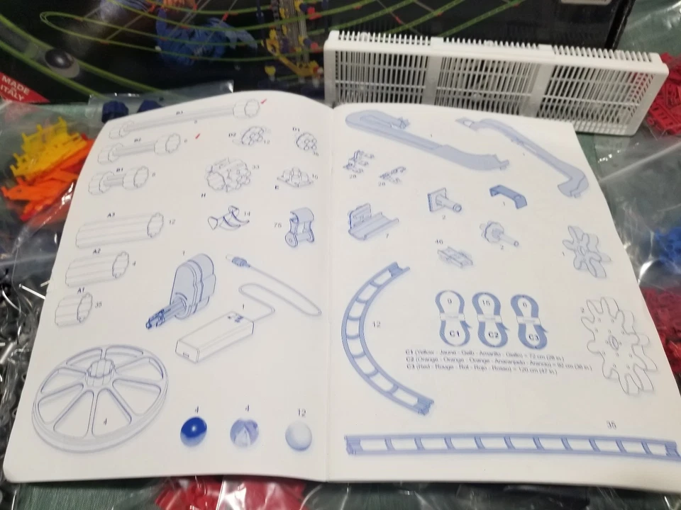 Quercetti 500 pc Skyrail Suspension Marble Track w/ Motorized Elevator Glow Dark - Image 3 of 4