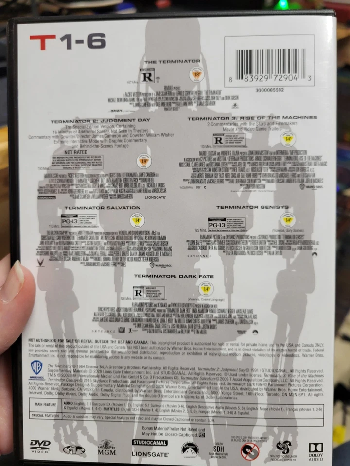 The Terminator: 6-Film Collection (DVD) Arnold Schwarzenegger  - Image 2 of 4