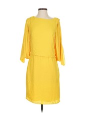 Halston Heritage Women Yellow Casual Dress 4
