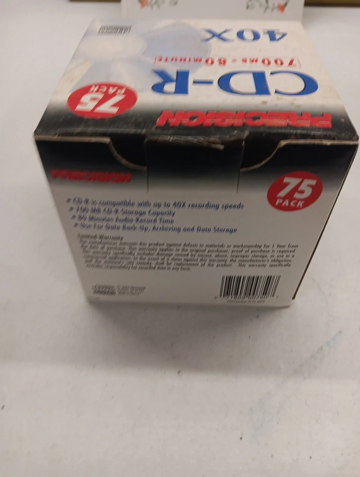 Precision CD-R 75 Pack 700MB 80-Minute 40x Blank Recordable Compact Discs Sealed - Image 2 of 3