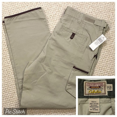 #ad Cabelas Outfitter Series Club Pant NWT Mens 36 x 32 Tan Zip Fly Hunting New $44.99