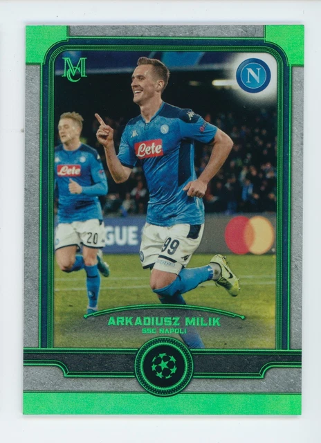2019-20 Arkadiusz Milik Topps Museum Emerald SS Napoli Soccer Card 1/1