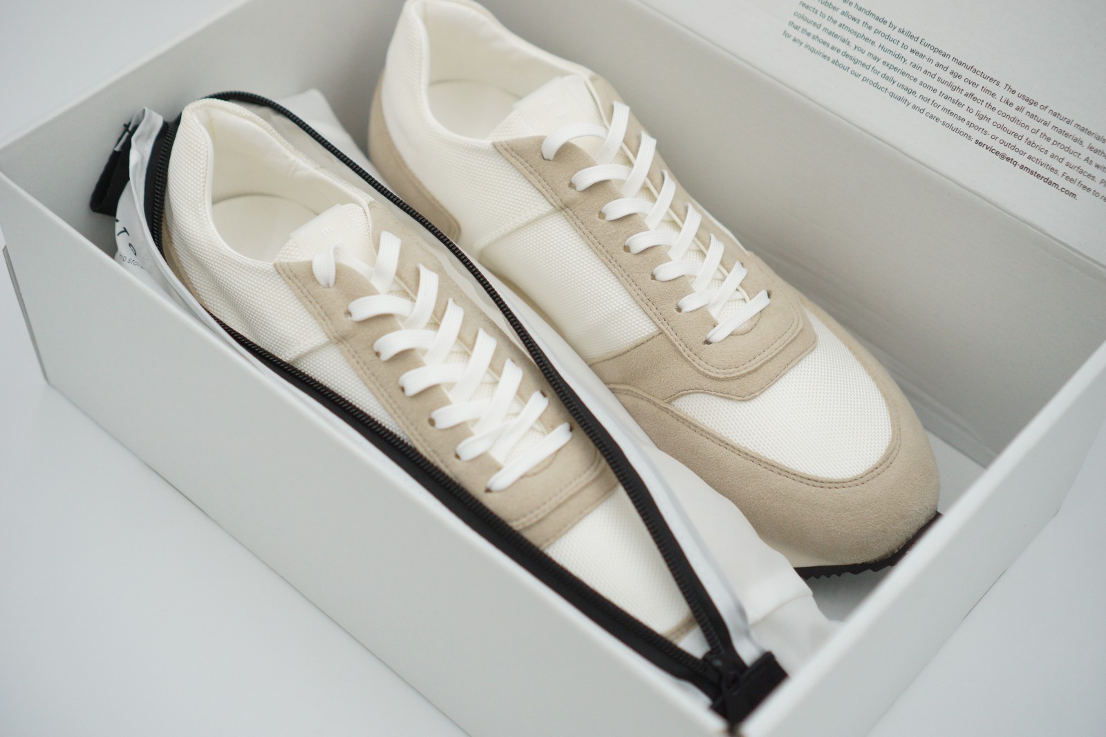 Men ETQ Amsterdam Sneakers Premium Suede & Nylon Beige EU44 UK10 US11 RPR €219 image 4