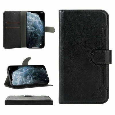 Leder Premium Flip Slim Wallet Ständer für iPhone 15, 14, 13 Stoßfest