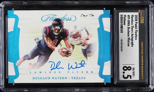 Deshaun Watson 2020 Panini Flawless Flyers Platinum Autograph Auto 1/1 CSG 8.5