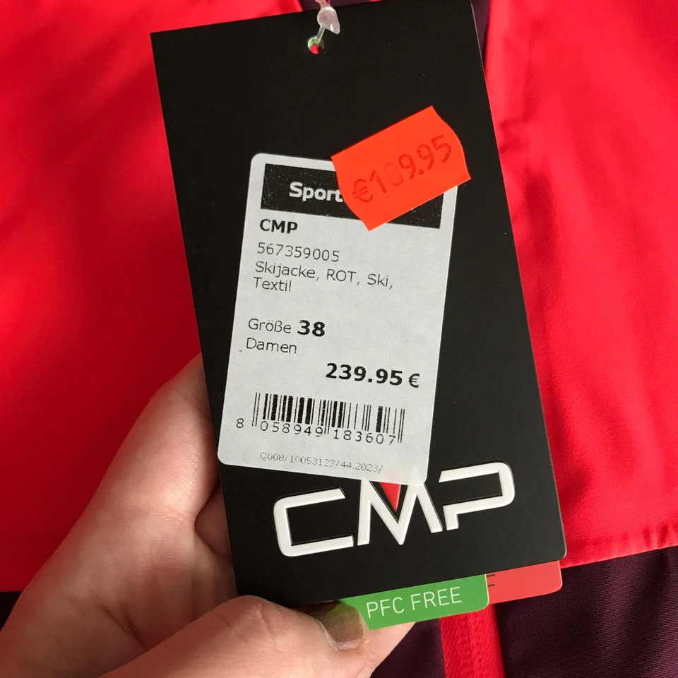 Skijacke CMP neu Gr 38 Damen Jacke wasserdicht rot winddicht atmungsaktiv - Bild 2 von 4