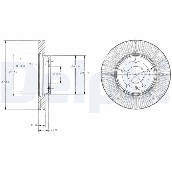 2X Delphi Bremsscheibe BG4092C FüR Chevrolet Opel-image