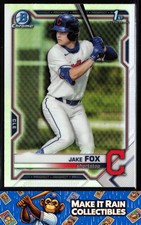 Jake Fox 1st 2021 Bowman Draft Chrome Refractor #BDC-102 Cleveland Indians