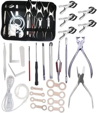 26PCS Sax Repair Tool Kit include LED Leak Light & Spring Hook & Key Indentat...