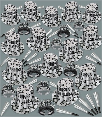 Gem-Star Silver Deluxe Asst for 100 for New year - Beistle