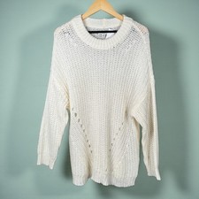 American Eagle Outfitters Womens M Cream Cable Knit Oversized Sweater NWT