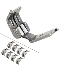 Double Needle Center Edge WITH SPRING GUIDE Foot For SINGER 112W JUKI LH-515+