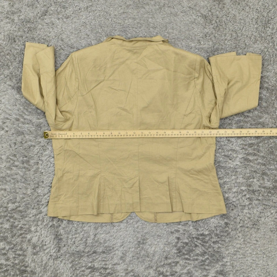Blazer para mujer Lane Bryant talla 16 tres botones beige manga 3/4 lino liso Foto 3 de 4
