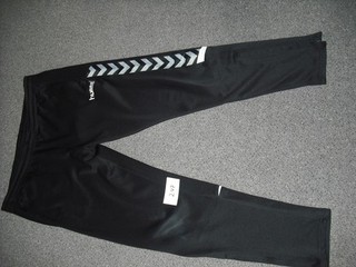 Sporthose lang Gr. L "Hummel" schwarz mit Logostreifen