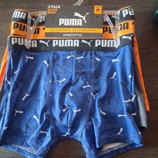 PUMA Boys Or Child Performance Boxer Brief 3 Pack New, S 6-7 