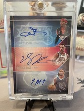 2024 Panini Silhouette Derrick Rose, Ja Morant,  Allen Iverson Triple Auto 3/10