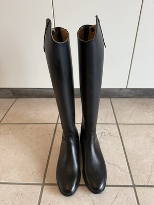 Petrie Hampshire Reitstiefel Leder Schwarz Gr. 39 mit Reißverschluss hinten