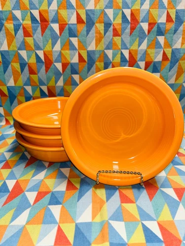 FIESTA 4 NEW Tangerine 6 7/8” retired medium BOWLS 19 oz Fiestaware FREE SHIP
