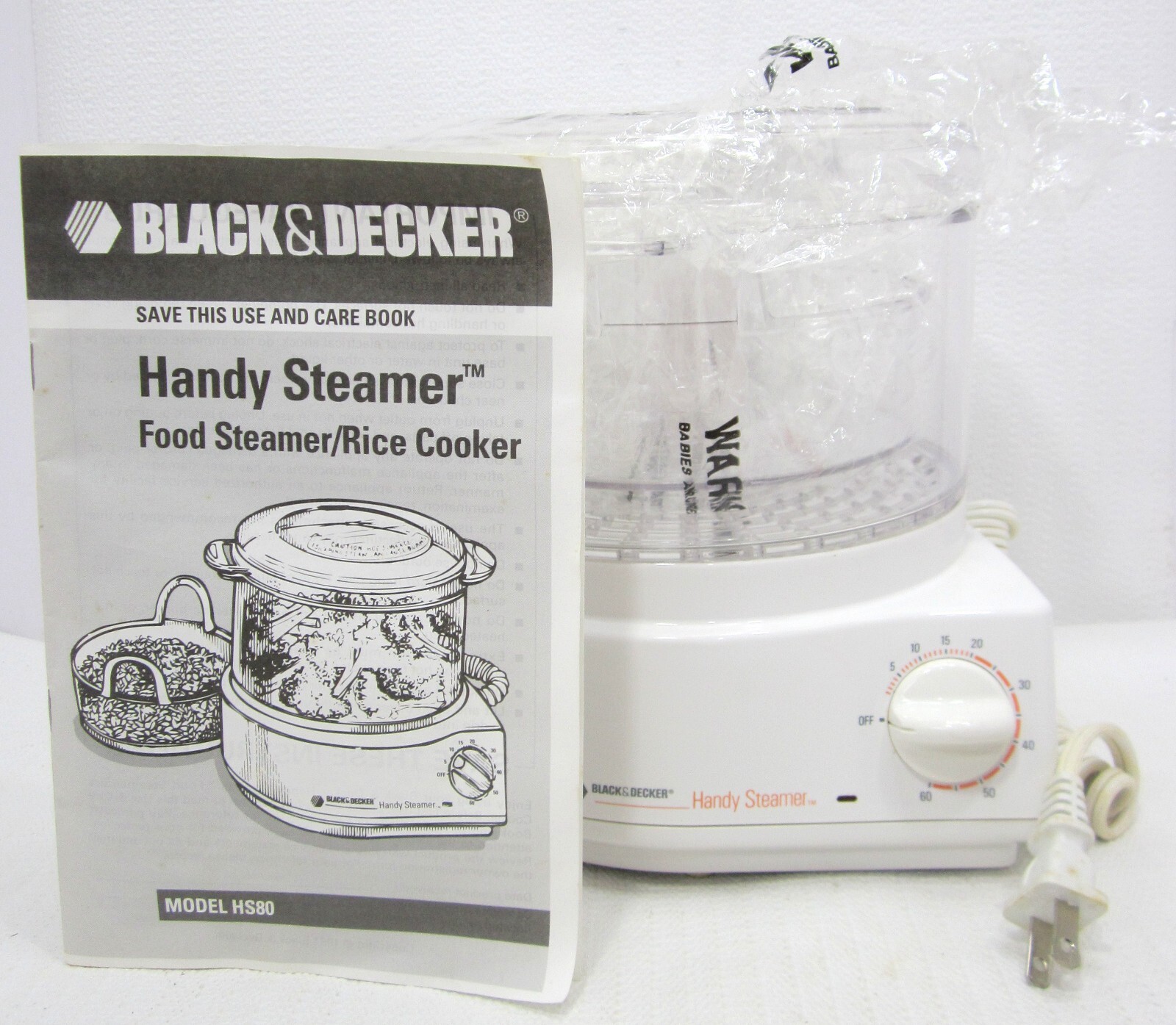 Black and Decker Handy Food Steamer & Rice Cooker Model HS80 Very