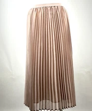 MK Michel Klein paris Pleated Midi Skirt Tan Lined Size 38  US Size 4 or 6 NWT