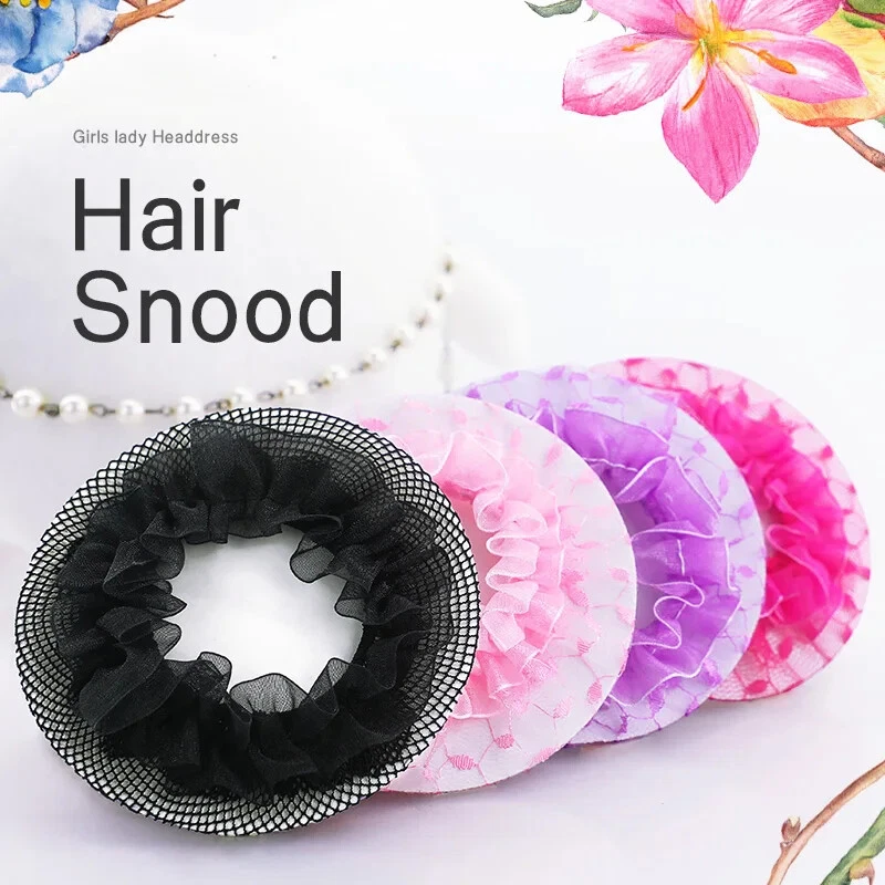 Snoods Hair Accessories 4pc Ballet Dance Skating Crotchet Hair Net Hairnet Girls - Image 2 of 4